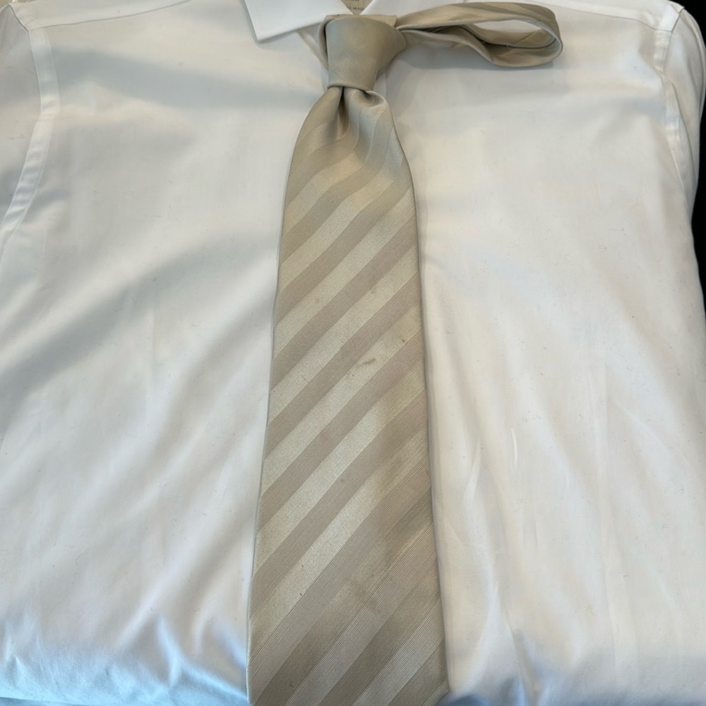 XMI ATKINSONS ROYAL IRISH POPLIN CHAMPAGNE TIE